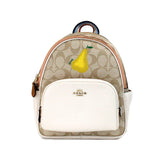 COACH Mini Court Signature Pear Motif Shoulder Backpack Bookbag Bag Chalk Taffy -  Luxury Handbags for Women -  COACH.